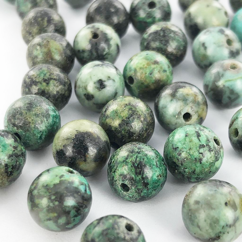 Edelstenen natuursteen kralen African Turquoise 8mm rond per 1 streng