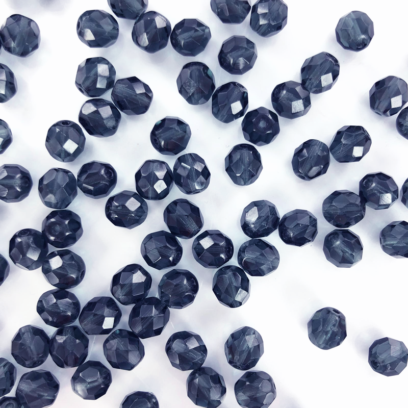 Facet kralen 8mm blauw grijs per 10 stuks
