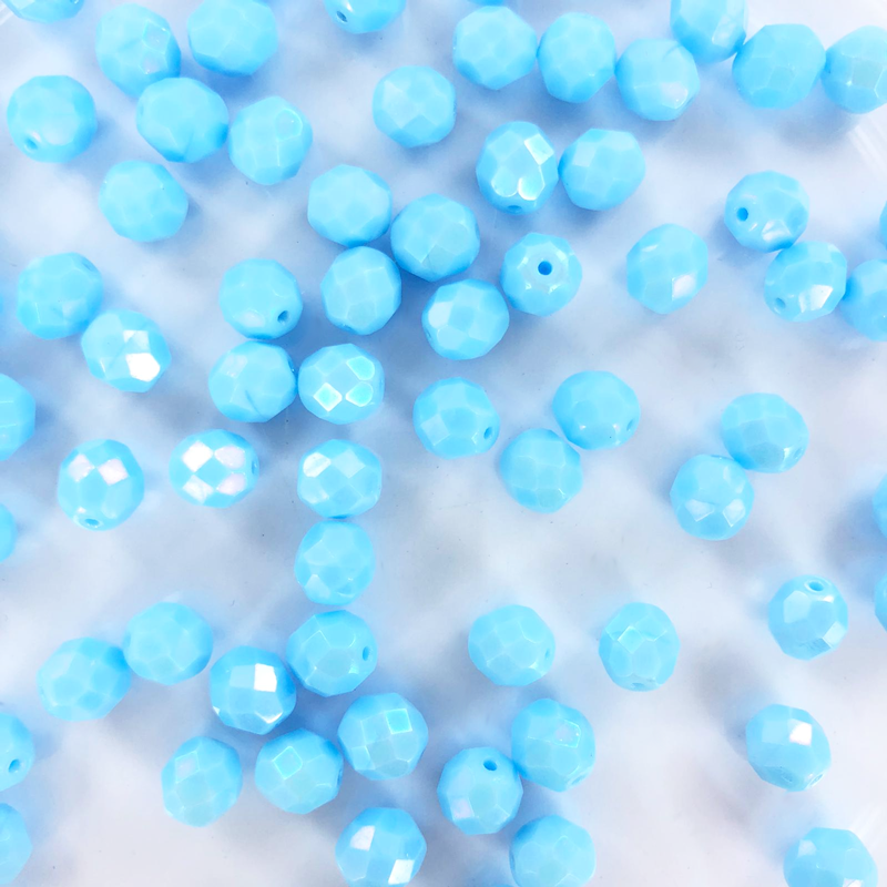 Facet kralen 8mm blauw per 10 stuks