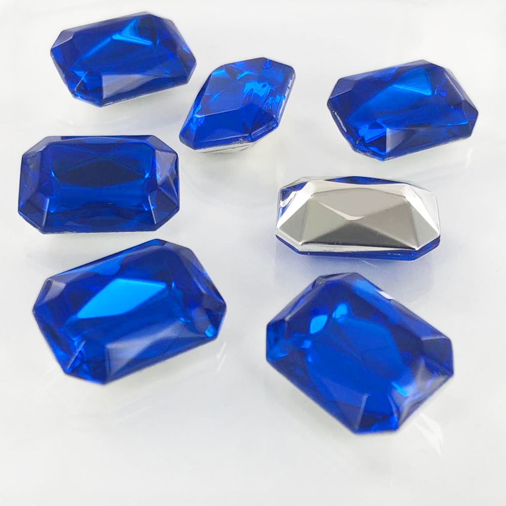 Fancy stones facet 18mm x 13mm blauw Nieuwekralen