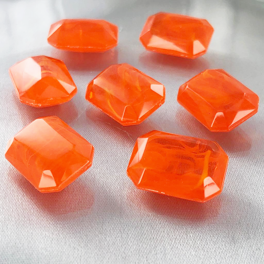 Fancy stones facet 18mm x13mm oranje Nieuwekralen