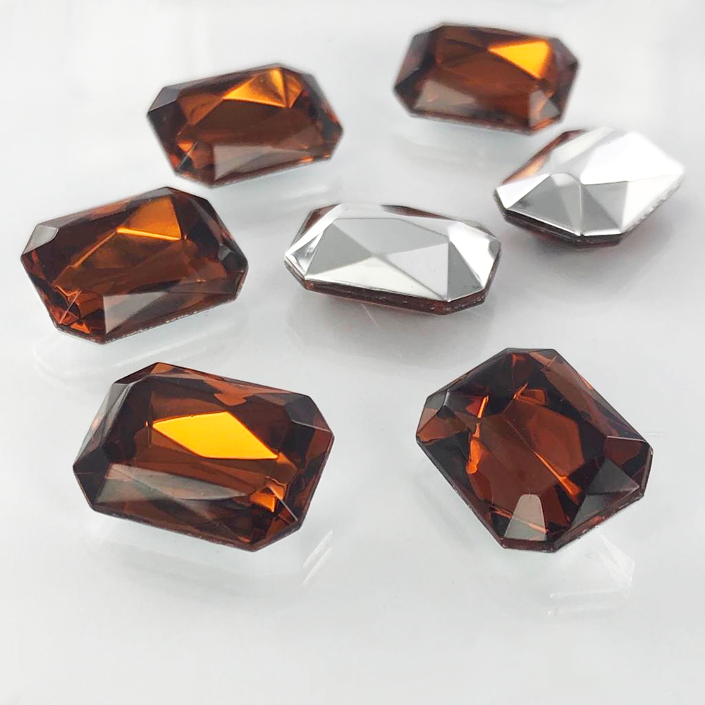 Fancy stones facet 18mm x 13mm bruin Nieuwekralen