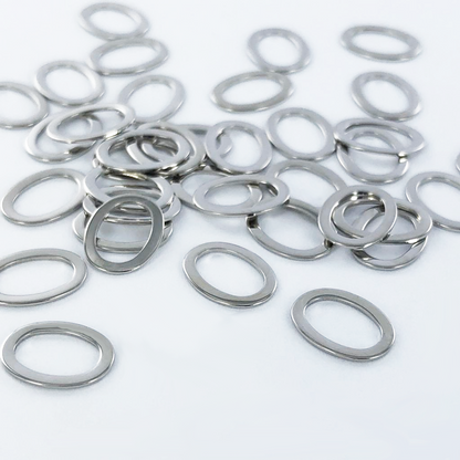 Gesloten ring ovaal 10mm zilver per 3 stuks