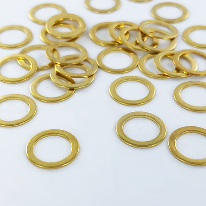 Gesloten ring rond 10mm verguld per 3 stuks