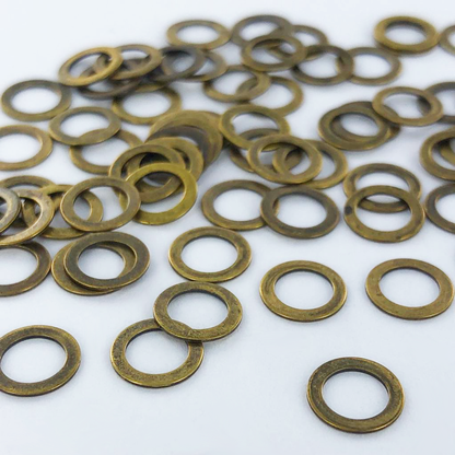 Gesloten ring rond 8mm antiek goud per 3 stuks
