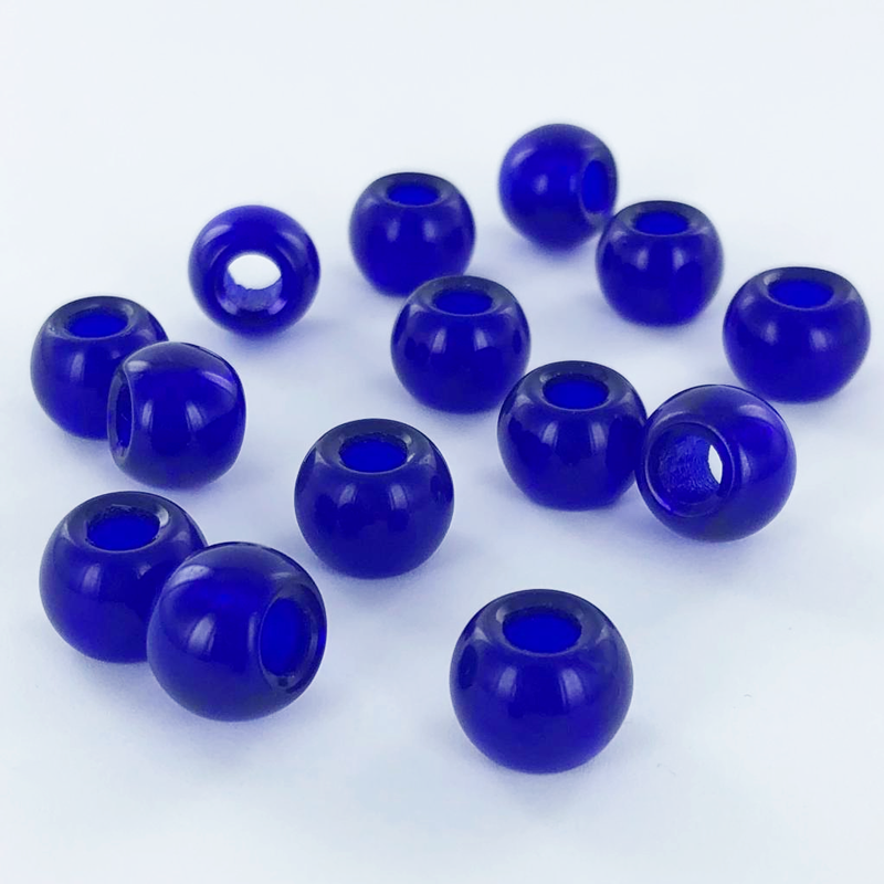 Glaskralen cilinder 12mm blauw per 5 stuks