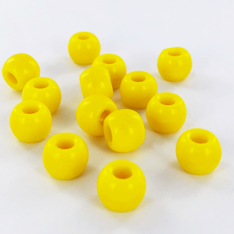 Glaskralen cilinder 12mm geel per 5 stuks