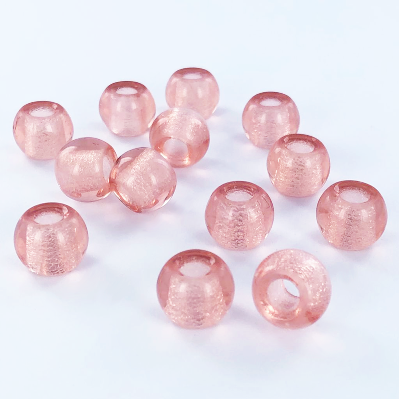 Glaskralen cilinder 12mm roze per 5 stuks