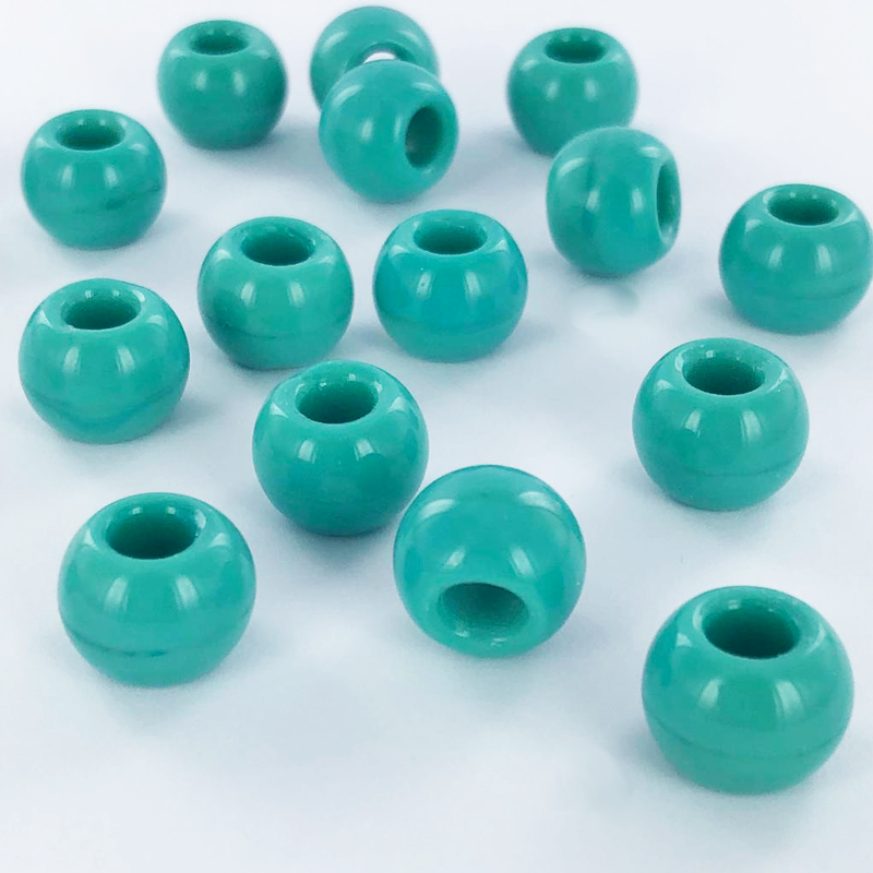 Glaskralen cilinder 12mm turquoise per 5 stuks