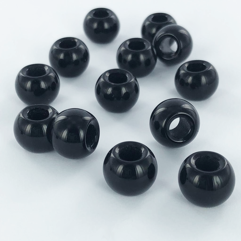 Glaskralen cilinder 12mm zwart per 5 stuks
