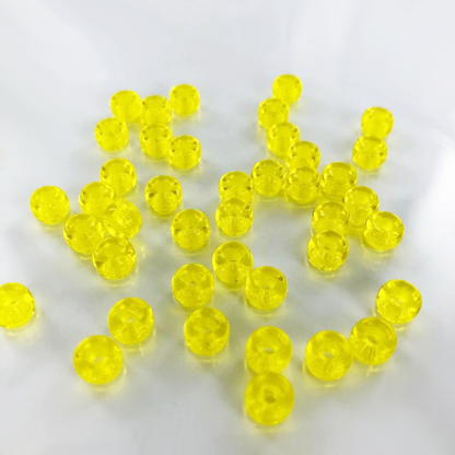 Glaskralen groot gat 6mm geel per 10 stuks