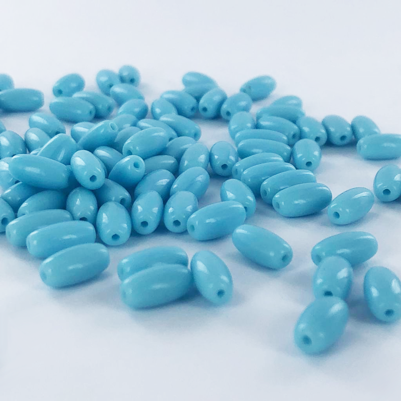 Glaskralen ovaal 10mm blauw per 10 stuks