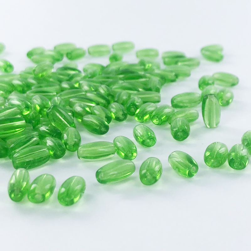 Glaskralen ovaal 10mm groen per 10 stuks