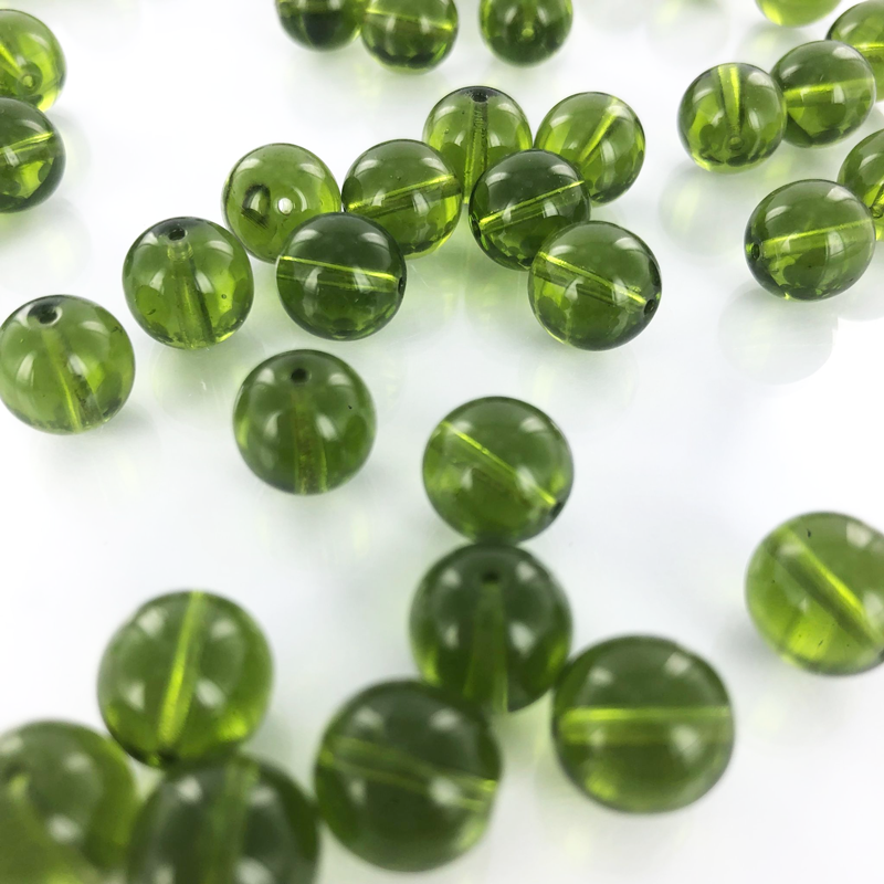 Glaskralen rond groen 10mm per 5 stuks