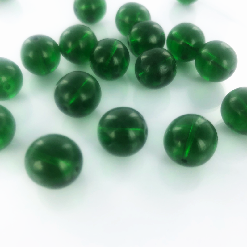Glaskralen rond groen 12mm per 5 stuks