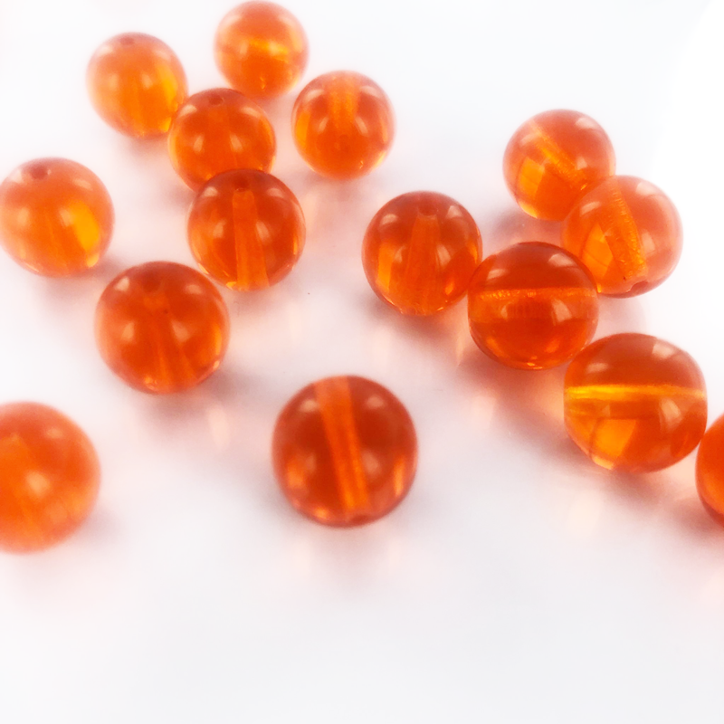Glaskralen rond oranje 12mm per 5 stuks