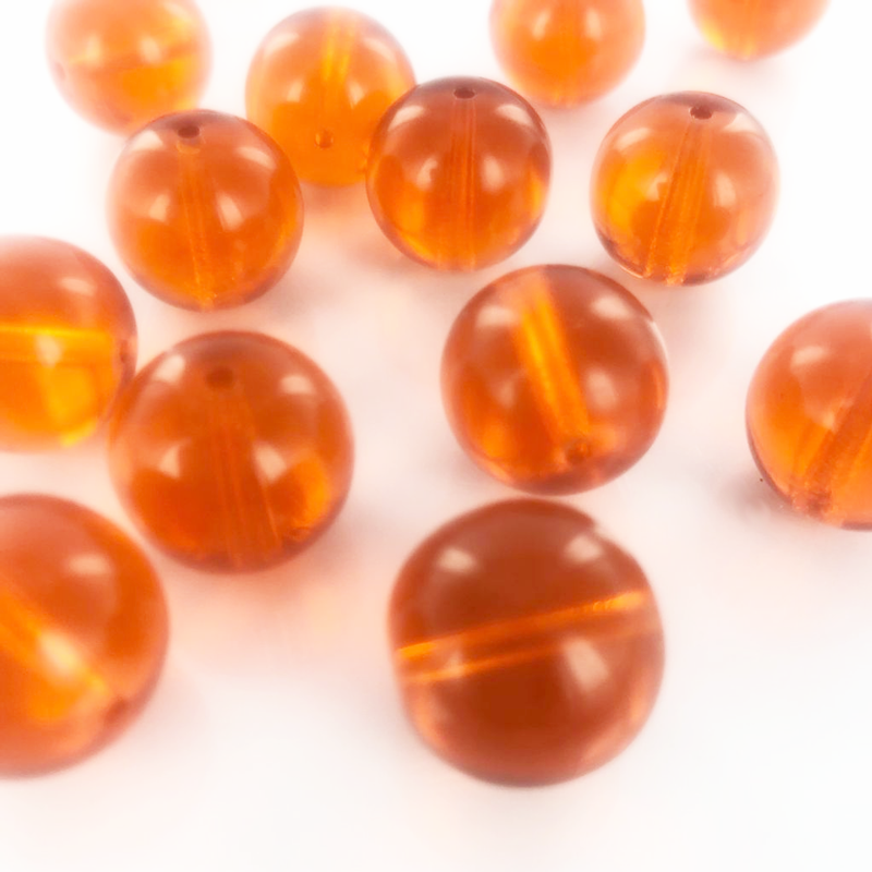 Glaskralen rond oranje 16mm per 3 stuks