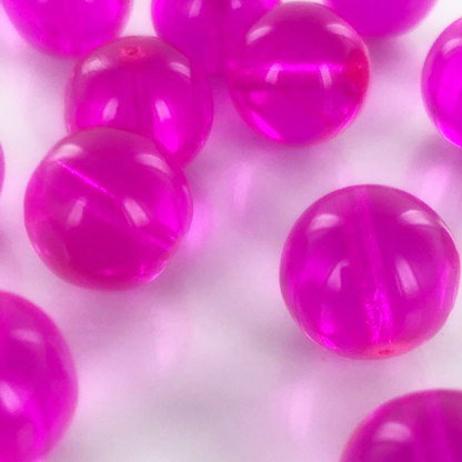 Glaskralen rond roze 16mm per 3 stuks
