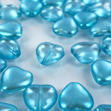 Afbeelding in Gallery-weergave laden, Hart kralen glas blauw 11mm per 1 stuk
