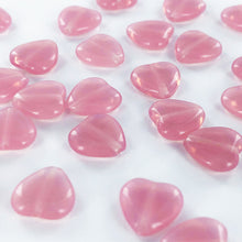 Afbeelding in Gallery-weergave laden, Hartjes kralen glas roze 9mm per 5 stuks
