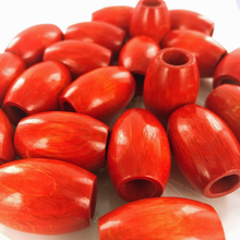 Afbeelding in Gallery-weergave laden, Houten kralen ton 32mm oranje per 3 stuks - NieuweKralen
