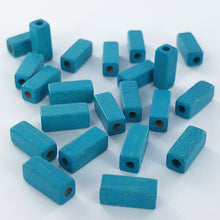 Afbeelding in Gallery-weergave laden, Houten kralen staafje 10mm blauw per 10 stuks

