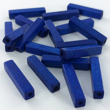 Afbeelding in Gallery-weergave laden, Houten kralen staafje 20mm blauw per 5 stuks
