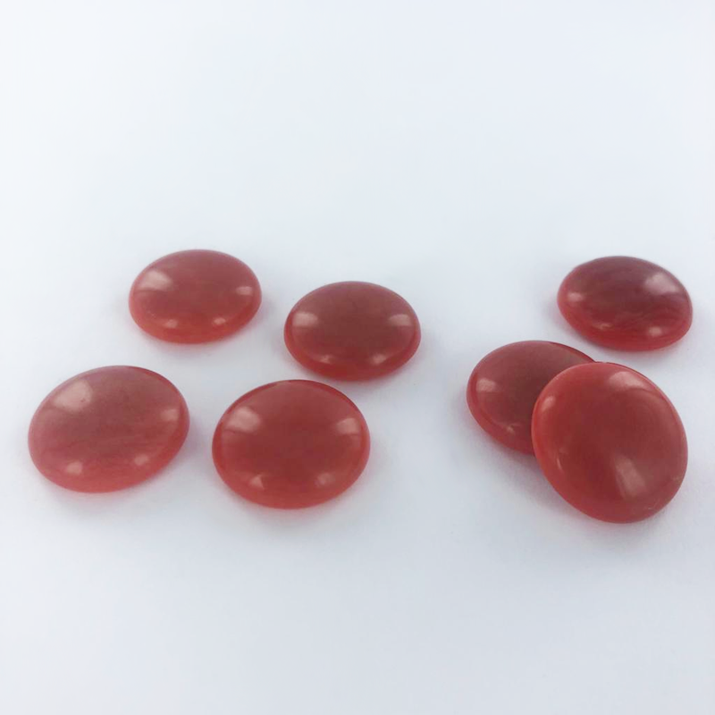 Koraal imitatie koraal boutons glas rond rood 17mm per 2 stuks