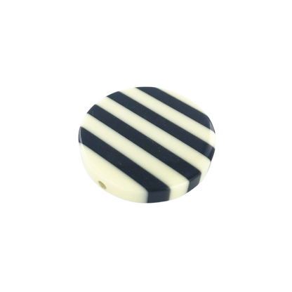 Kunststof kralen rond 34mm wit zwart per 1 stuk