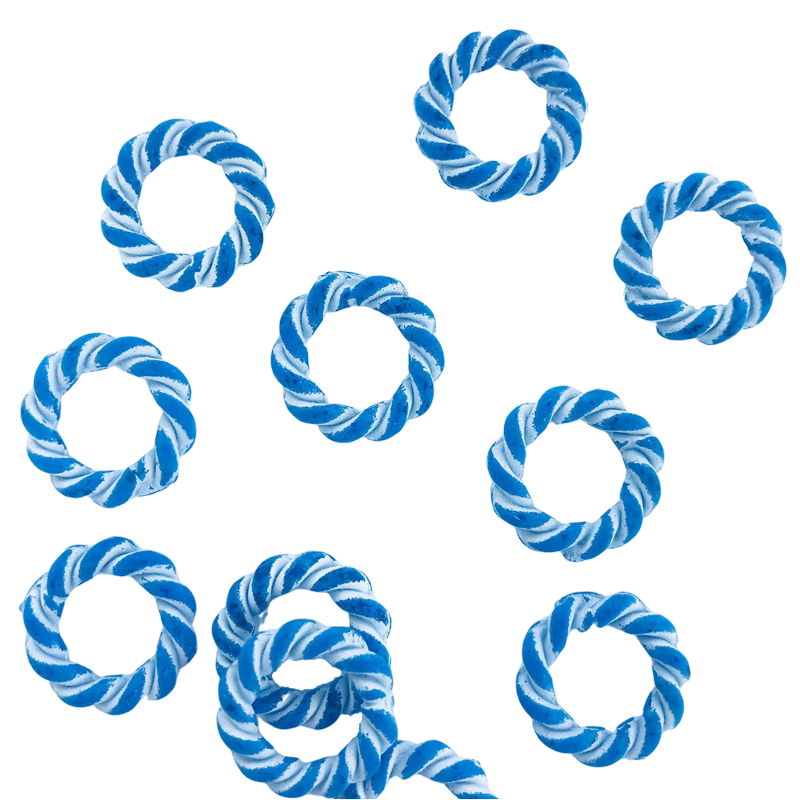 Kunststof kralen ringen rond 15mm blauw wit per 20 stuks - NieuweKralen