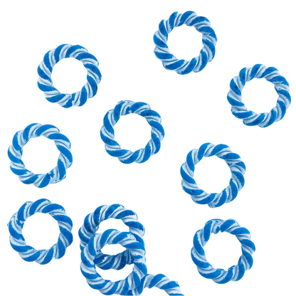 Kunststof kralen ringen rond 15mm blauw wit per 20 stuks - NieuweKralen