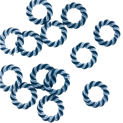Kunststof kralen ringen rond 15mm zwart wit per 20 stuks - NieuweKralen