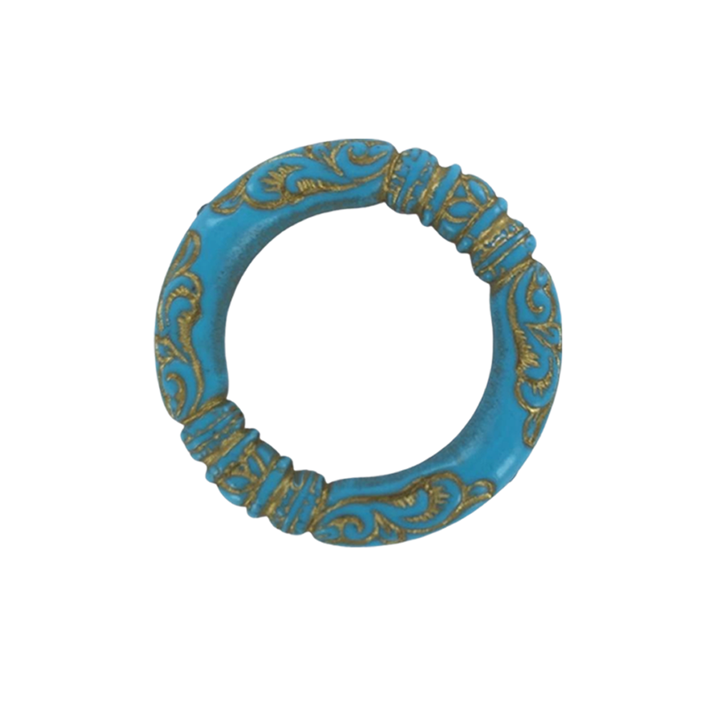 Kunststof kralen ringen rond 35mm turquoise per 1 stuk