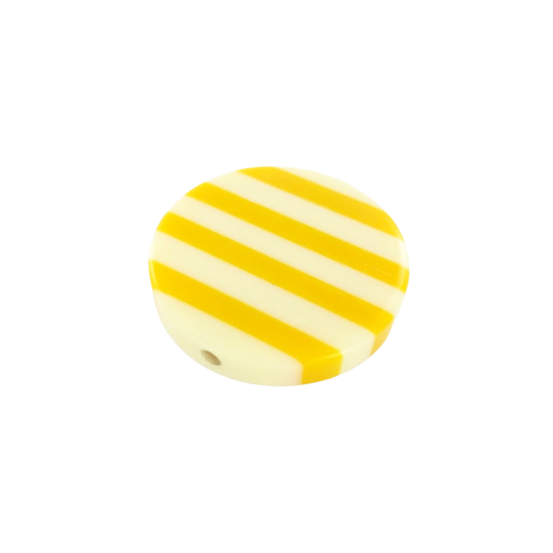 Kunststof kralen rond 34mm wit geel per 1 stuk