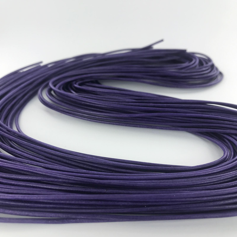Leren veters 1,5mm paars rond per meter