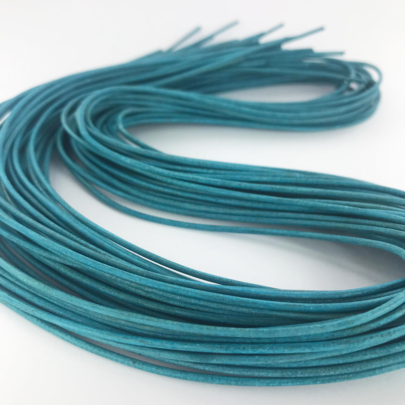 Leren veters 1,5mm turquoise rond per meter