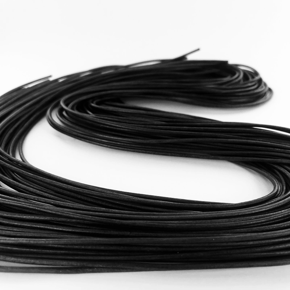 Leren veters 1,5mm zwart rond per meter