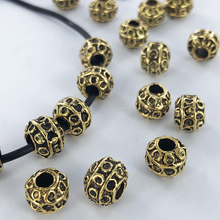 Afbeelding in Gallery-weergave laden, Metalen kralen spacer beads 7mm rond verguld antiek goud per stuk
