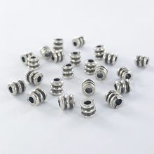 Afbeelding in Gallery-weergave laden, Metalen kralen spacer beads cilinder 5mm antiek zilver per stuk
