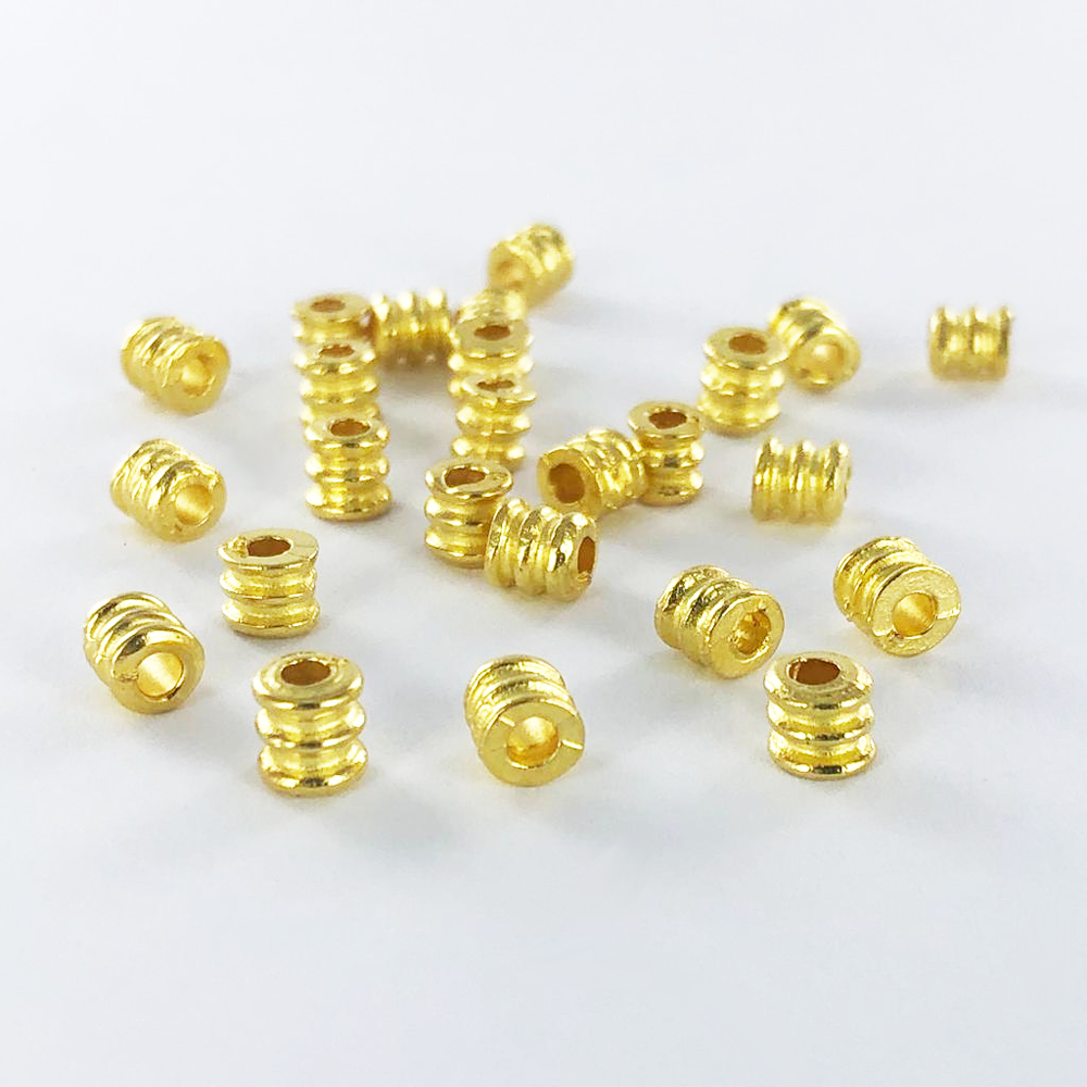 Metalen kralen spacer beads cilinder 5mm verguld per stuk
