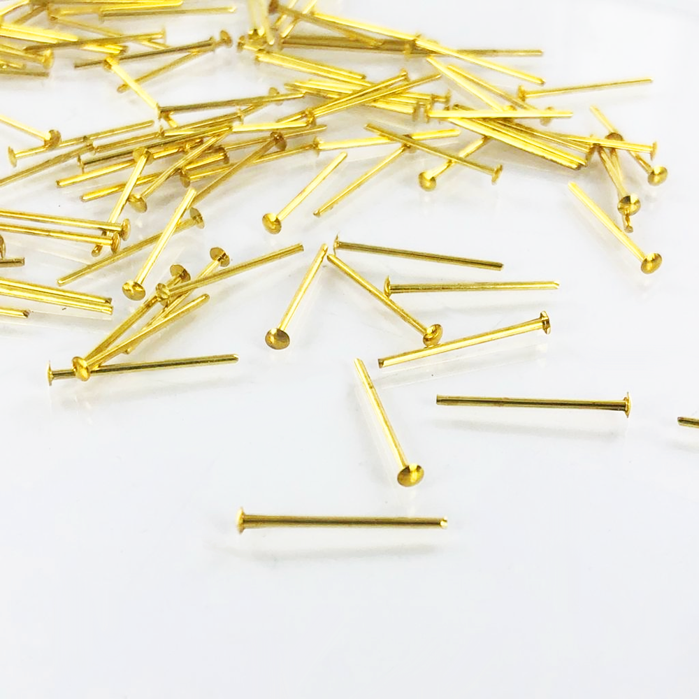Nietstiften 15mm x 0,8mm goud per 5 stuks