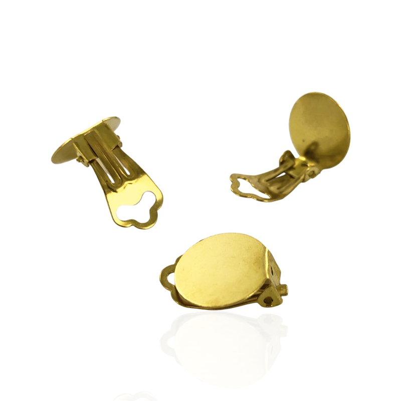 Oorbellen oorclips rond 15mm goud per 2 stuks