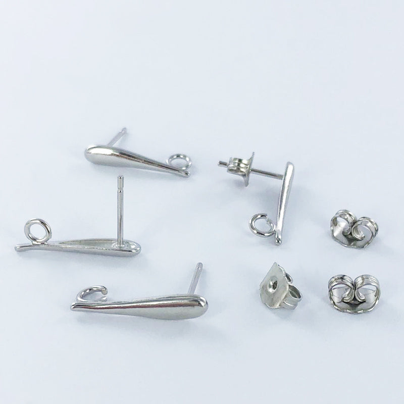 Oorbellen oorstekers 17mm zilver per 2 stuks