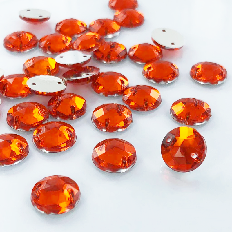 Opnaaistenen rond kunststof 10mm oranje per stuk
