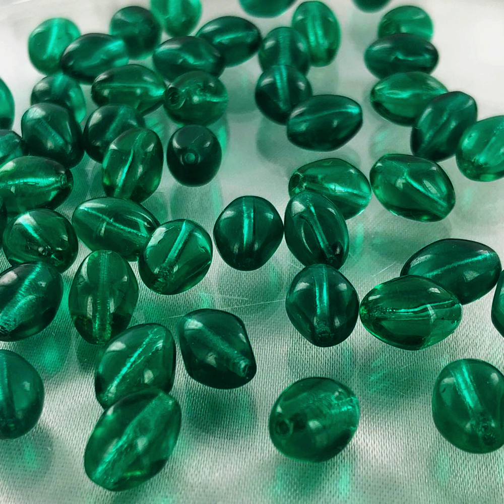 Ovale kralen met twee facetten 10mm groen Nieuwekralen