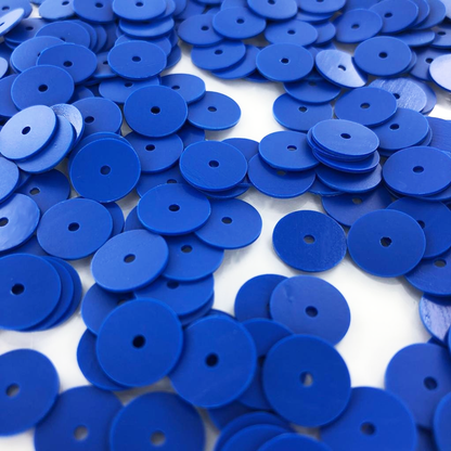 Pailletten rond plat blauw 10mm per 5 gram
