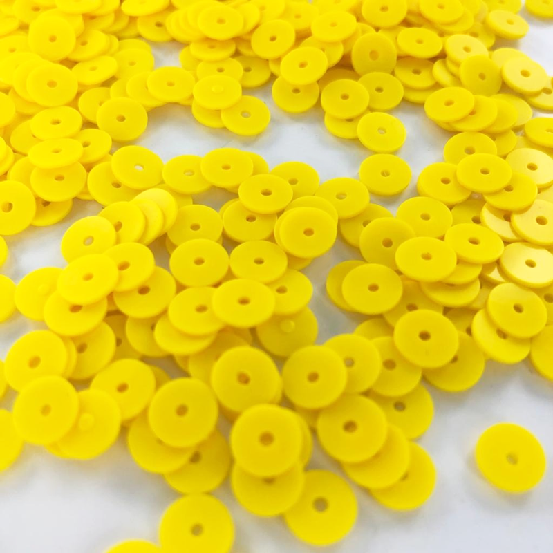 Pailletten rond plat geel 4mm per 5 gram