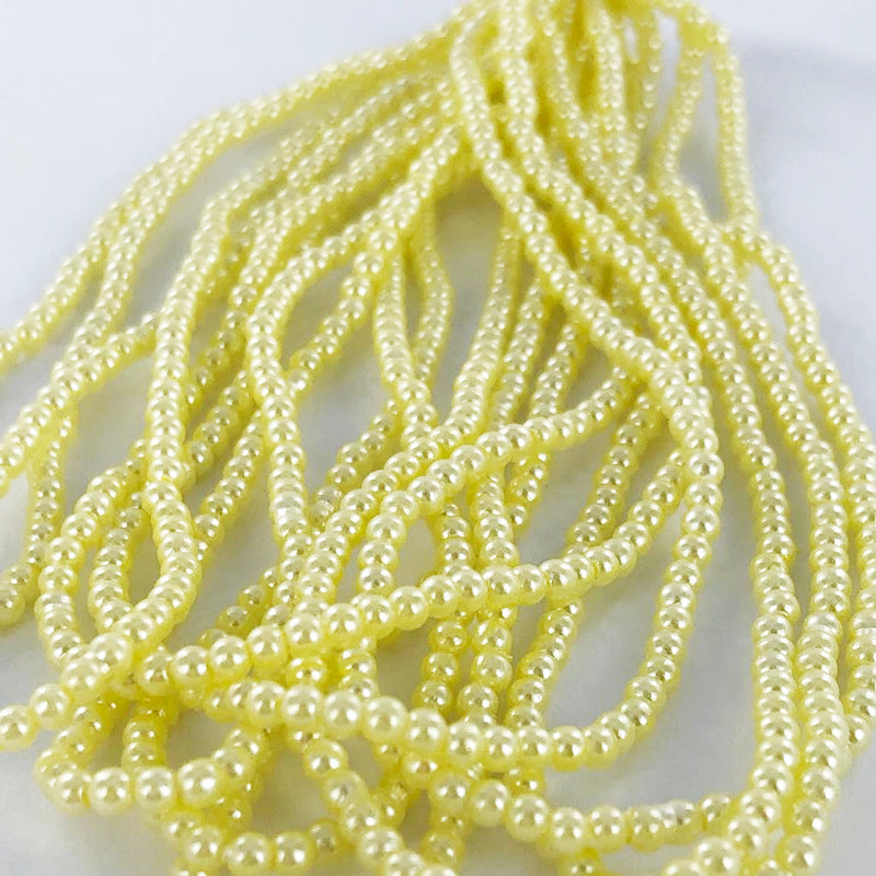 Parels kunststof parel kralen rond 2mm geel per 100 stuks