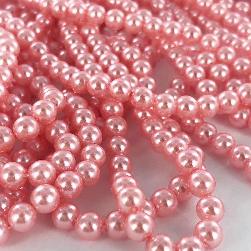 Parels kunststof parel kralen rond 5mm roze per 100 stuks