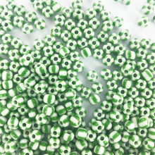 Afbeelding in Gallery-weergave laden, Rocailles gestreept 4/0 wit groen per 10 gram
